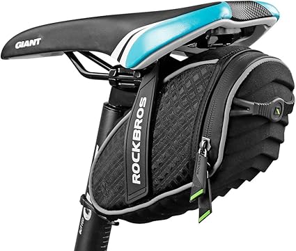 ROCKBROS Bike Seat Bag, Bicycle Saddle Bag Under Seat 3D Shell Cycling Seat Pack for Mountain Road Bikes Black